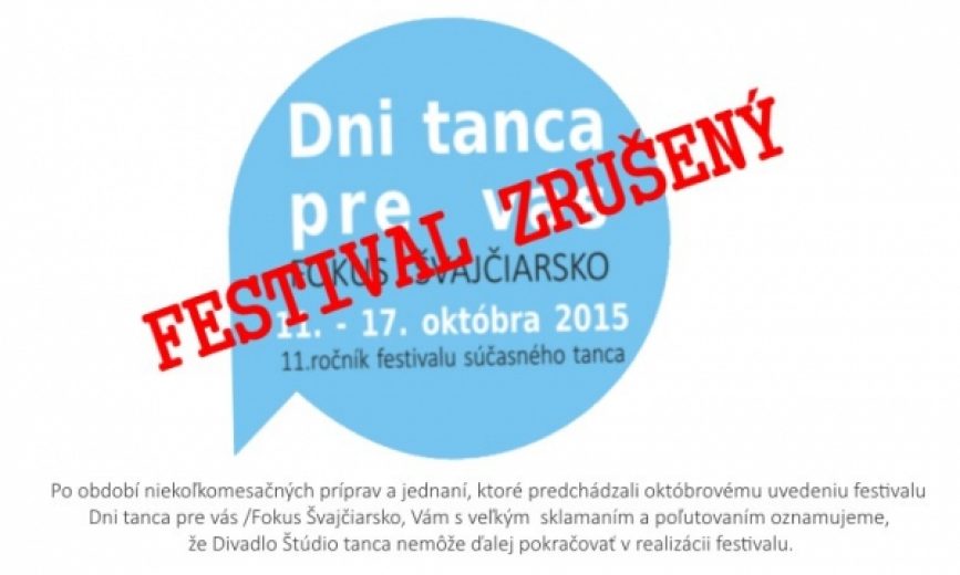 FESTIVAL ZRUŠENÝ